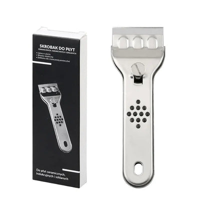 Raspador limpiador multifunción de acero inoxidable para vitrocerámica y vitrocerámica con cuchillas para limpiar hornos, cocinas y herramientas. Cuchillo multiusos.