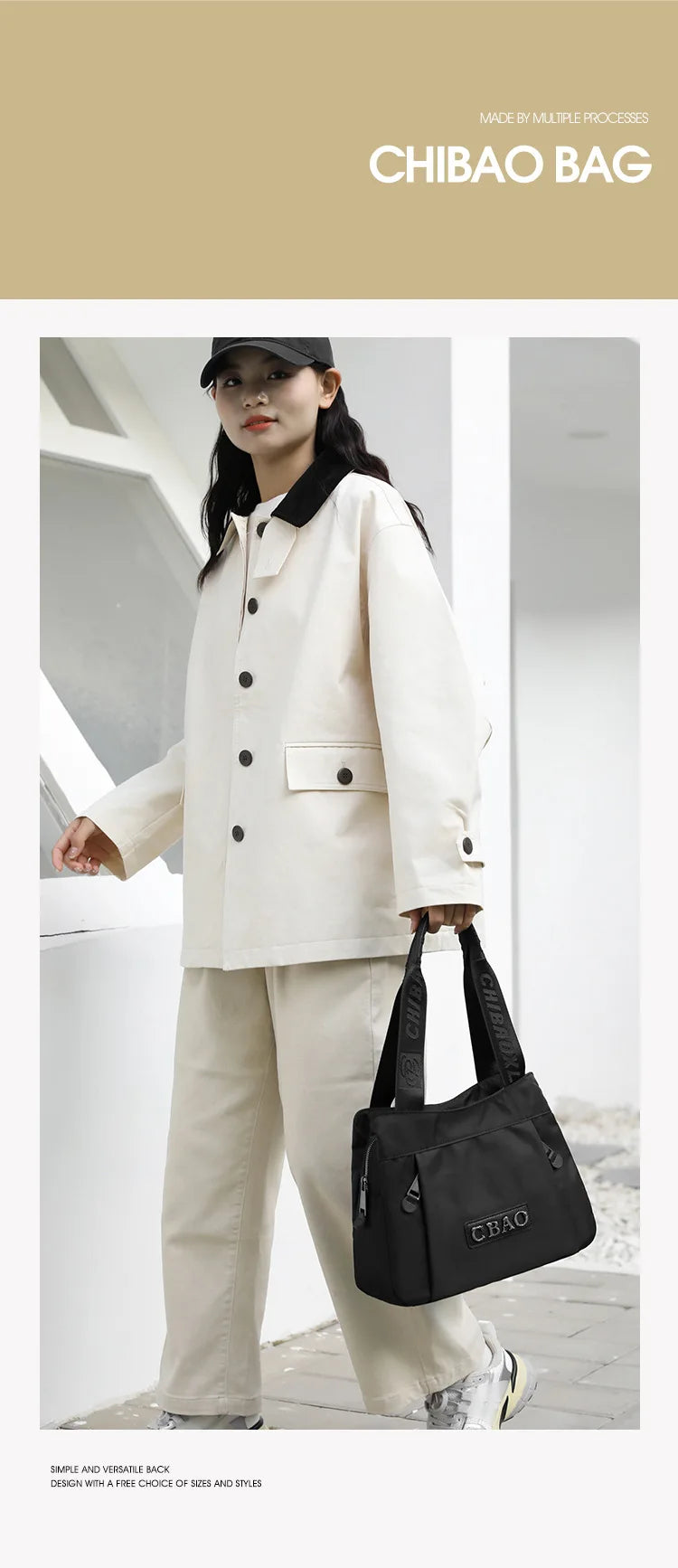 New Women's Bag Luxury Designer Oxford Cloth Handbag Women Shoulder Bag High Quality Fashion Solid Color Female Bags