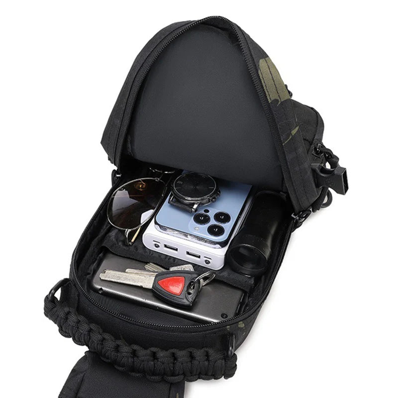 Camping Chest Bag Tactical Backpack for Men Sport Shoulder Outdoor Hiking Climbing Cycling Fishing Travel MOLLE Sling Fanny Pack