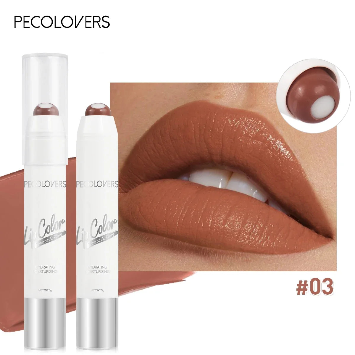2-in-1 Nude Lipstick Matte Red Lip Balm Moisturizing 6 Colors Sandwich Lipstick Waterproof Long-Lasting Non-Stick Cup Lip Stick
