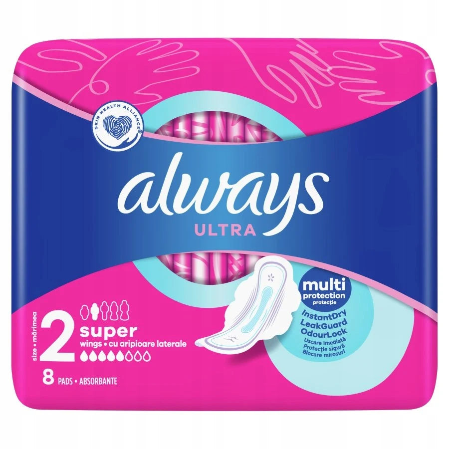 Always Ultra Sanitary Pads With 8 Pcs Wings