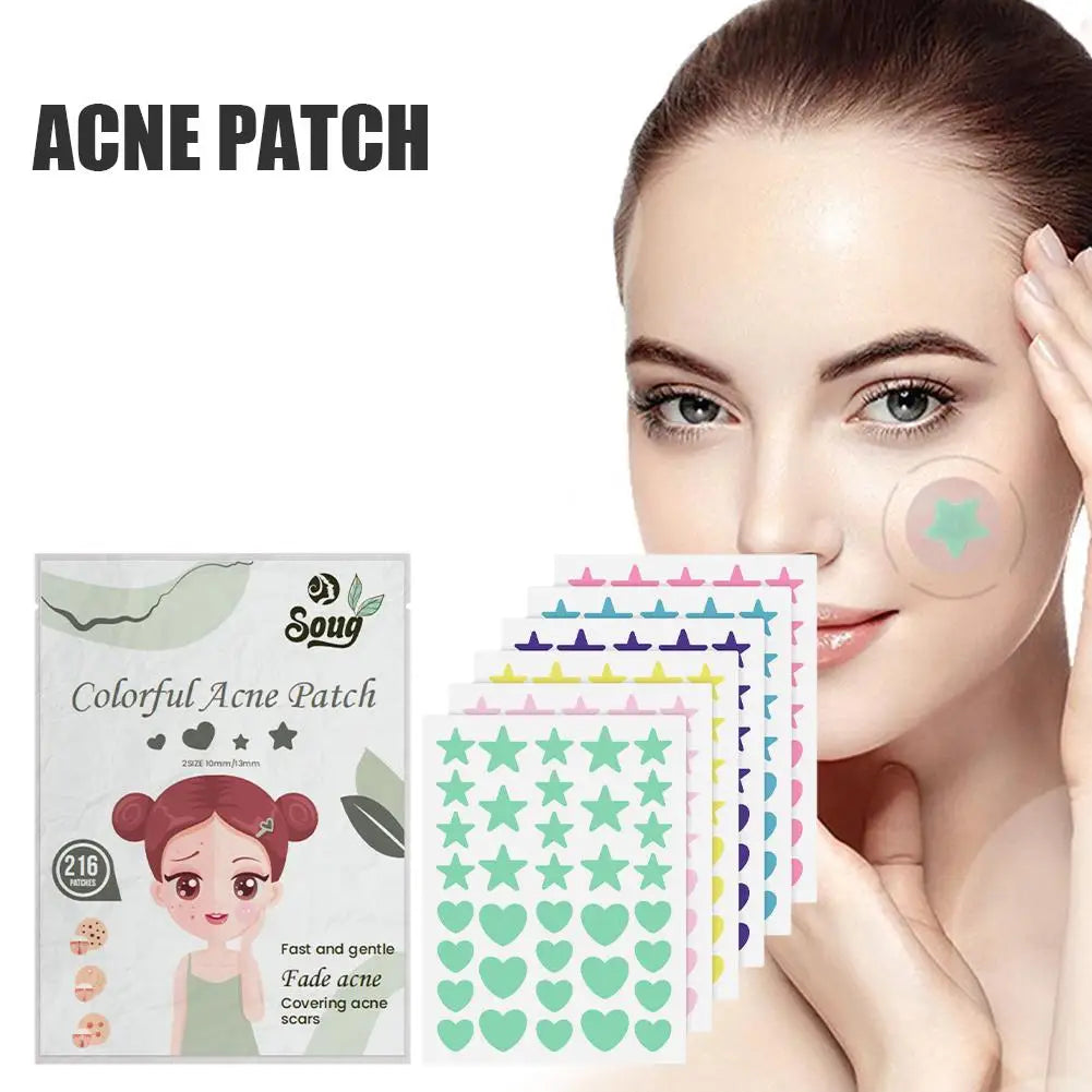 216PCS Pimple Patch Acne Colorful Invisible Acne Removal Skin Care Stickers Concealer Face Spot Beauty Makeup Tools