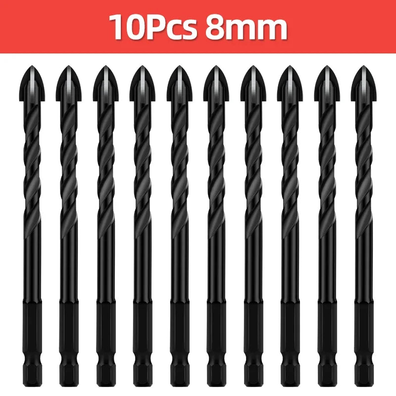 Cross Hex Tile Drill Bit For Glass Concrete Ceramic Tile Hole Opener Tungsten Carbide Hard Alloy Bits Set Tools 3 4 5 6 8 10 12mm