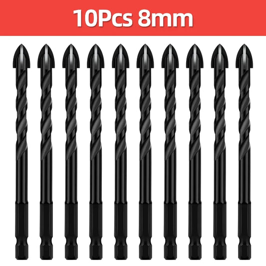 Cross Hex Tile Drill Bit For Glass Concrete Ceramic Tile Hole Opener Tunsten Carbide Hard Alloy Bits Set Tools 3 4 5 6 8 10 12mm
