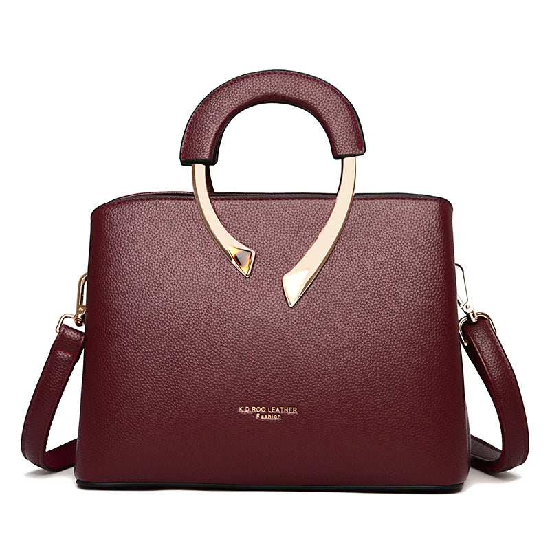 2026 New Style Crossbody Bag Medium Mom Bag Lychee Pattern Large Soft PU Zipper Closure Daily Use Fashionable Ladies Handbag Sac