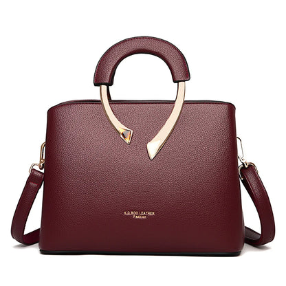 2026 New Style Crossbody Bag Medium Mom Bag Lychee Pattern Large Soft PU Zipper Closure Daily Use Fashionable Ladies Handbag Sac