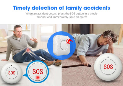 Emergency Button Wireless Remote Call SOS Button 433MHz Caregiver Pager Home Secure Alarm System For Patient Elderly