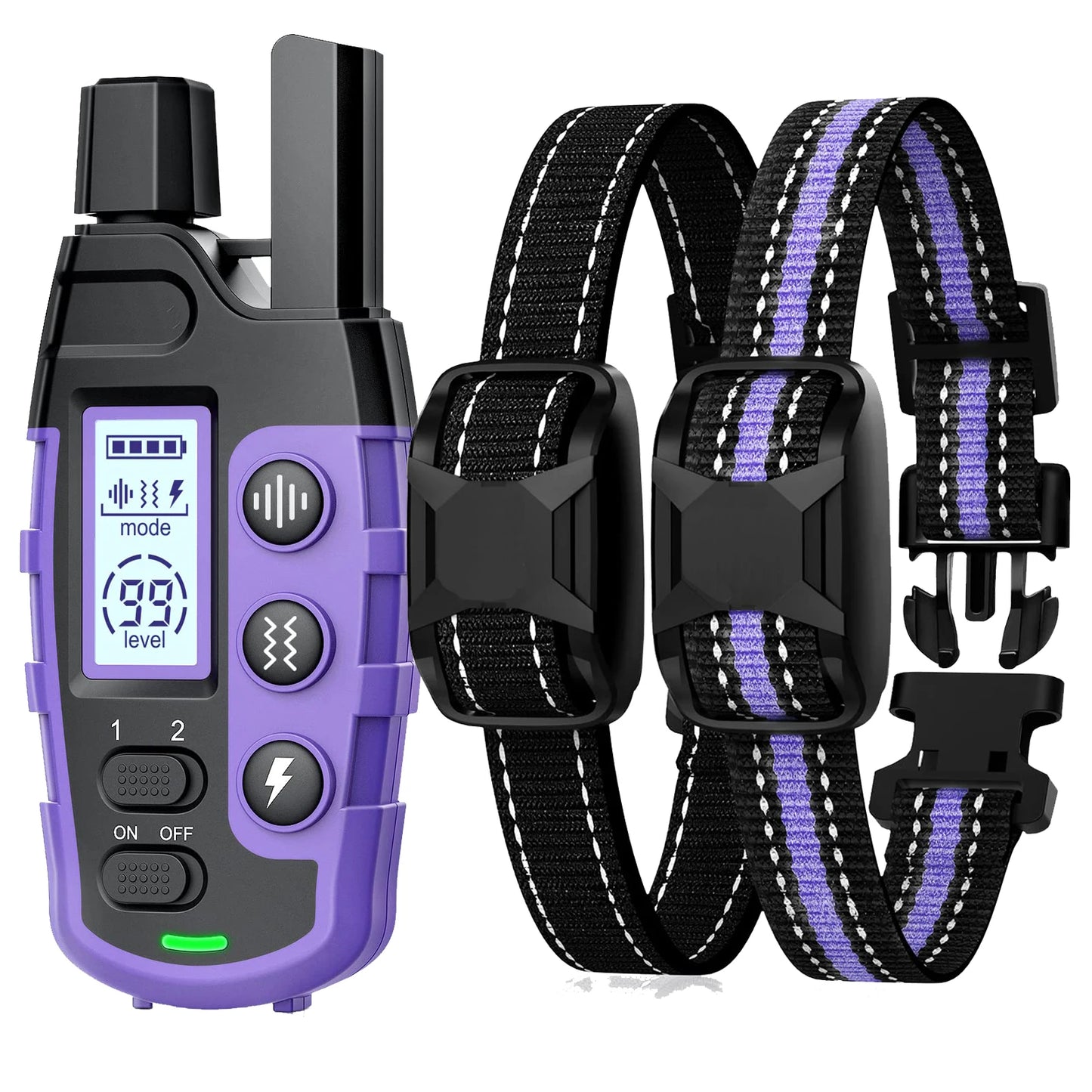 Collar de entrenamiento eléctrico para perros de 1000 m con control remoto, resistente al agua, para cachorros de 2,2 a 54 kg, con vibración y descarga eléctrica.