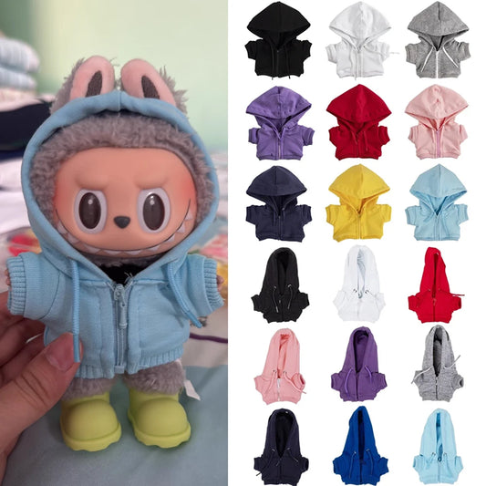 For Labubu Casual Sweatsuit Set Comfy Clothes for Labubu 15/17cm Dolls Featuring Ribbed Hem Details Fashion Doll Accessories