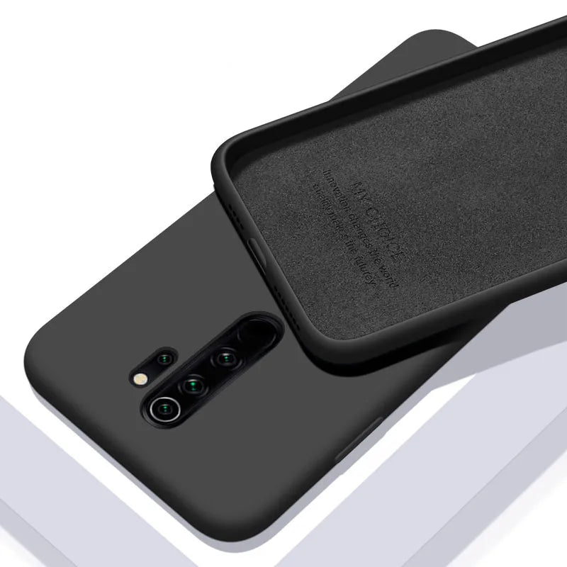 Funda de silicona líquida suave y sólida para XiaoMi RedMi Note 9, 9s Pro, 10, 11, 11S, 10s, 10T, 9T, 8, 8T, 7 Pro, 9A, 9C, 10C, Poco X3, F3