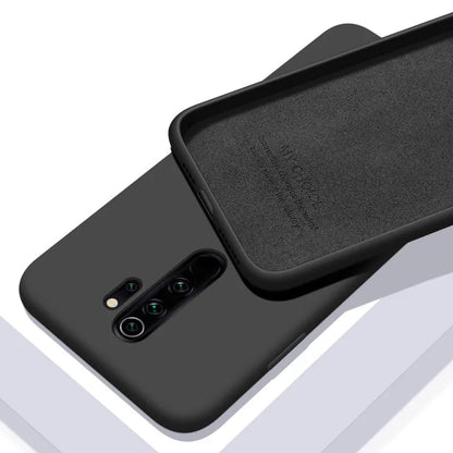 Funda de silicona líquida suave y sólida para XiaoMi RedMi Note 9, 9s Pro, 10, 11, 11S, 10s, 10T, 9T, 8, 8T, 7 Pro, 9A, 9C, 10C, Poco X3, F3