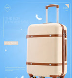 Rolling Luggage Set Women's Fashion Combination Lock Travel Suitcase Set Universal Cosmetic Bag Retro 2-Piece Trolley Luggage Set