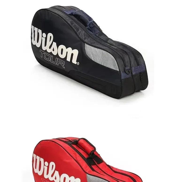 Genuine Wilson Tennis Racket Bag Large Capacity Outdoor Waterproof Tennis Racquet Bag Golf Bag Men Women Tennis Sport Bag