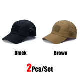 1/2pcs New Men's Camouflage Baseball Cap Breathable Sunscreen Hat Outdoor Sports Hunting Hiking Camping Beach Fishing Sun Hat