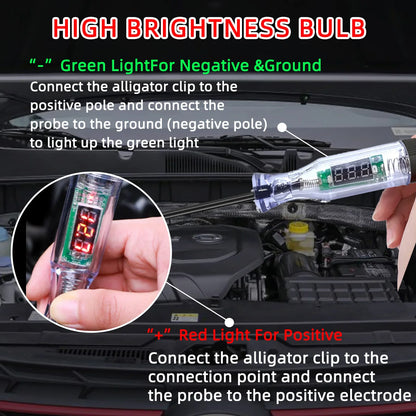 6V/12V/24V Automotive Circuit Test Pen LED Digital Voltage Display Long Probe Circuit Detector Check Vehicle Circuit Telescoping