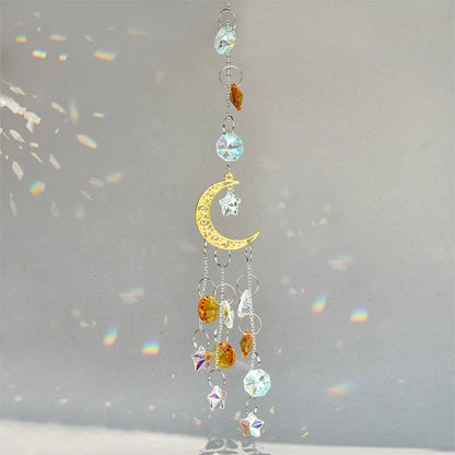 Colgante de cristal para jardín, atrapasol, campanillas de viento, prisma arcoíris, cadena de cristal para ventana, campana colgante, árbol de Navidad, decoración del hogar