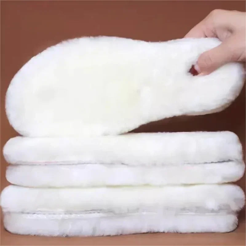 Unisex Australian Sheepskin Insoles Natural Real Fur Wool Cashmere Snow Boots Shoe Pad Children's Wool Insoles Warm Winter Shoes