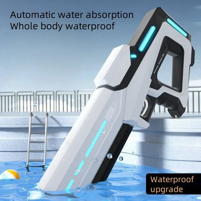 Pistola de agua eléctrica automática con absorción de agua, entretenimiento en piscinas de playa al aire libre, pistola de agua para adultos y niños