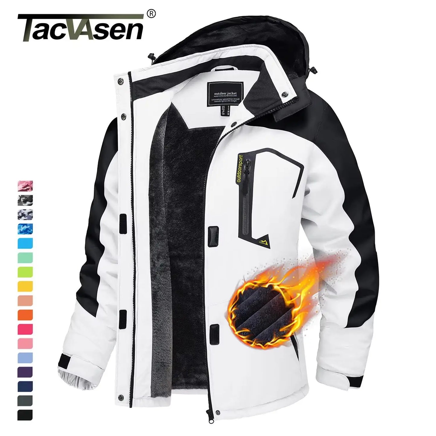 TACVASEN Chaqueta de esquí y snowboard de invierno para mujer, forro polar térmico, impermeable, informal, para trabajo, lluvia, cortavientos, parka