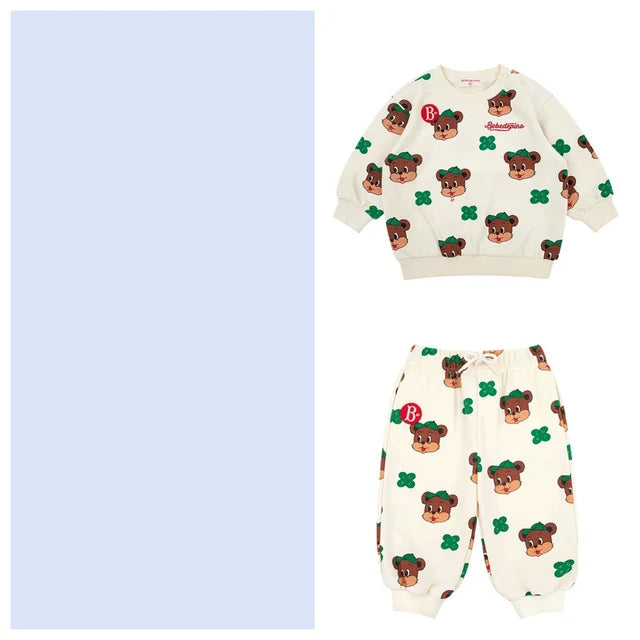 Cotton Spring/Autumn Baby Boys Girls Animals Printed Long Sleeve Hoodie Fashion Tops Kids Tracksuit Clothes 