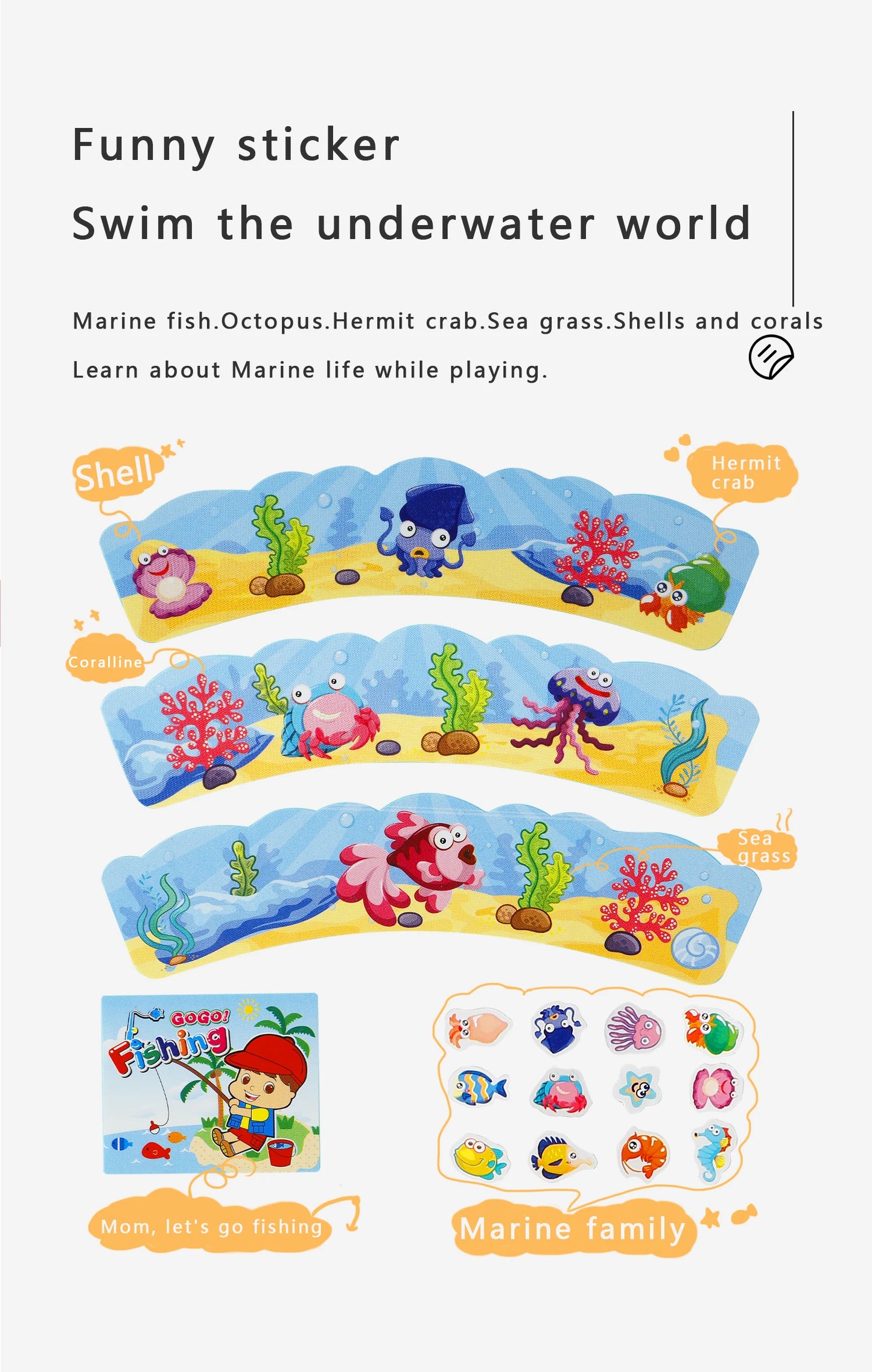 Fishing Toys, Hook Electric Spin With Music, Size Models Optional, Blue And Pink, Toys And Gifts For Kids, Cute Stickers, Practi