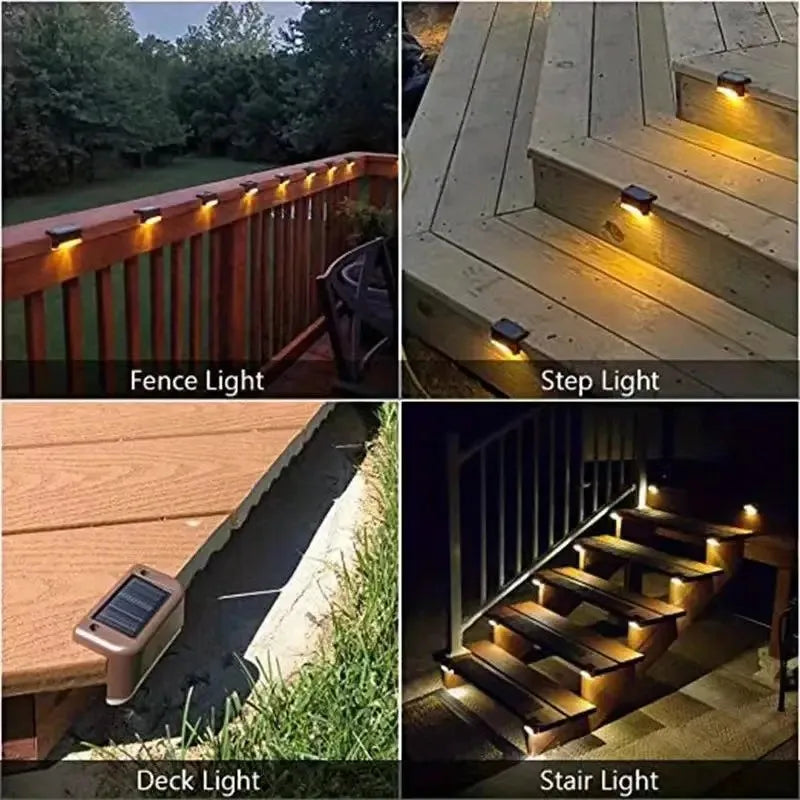 16 PCs Solar Outdoor Deck Lights Commercial Street LED Step Lights suitable for balconies terraces stairs fences lanes paths