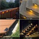 16 PCs of solar outdoor deck lights commercial street LED step lights suitable for balconies terraces stairs fences lanes paths