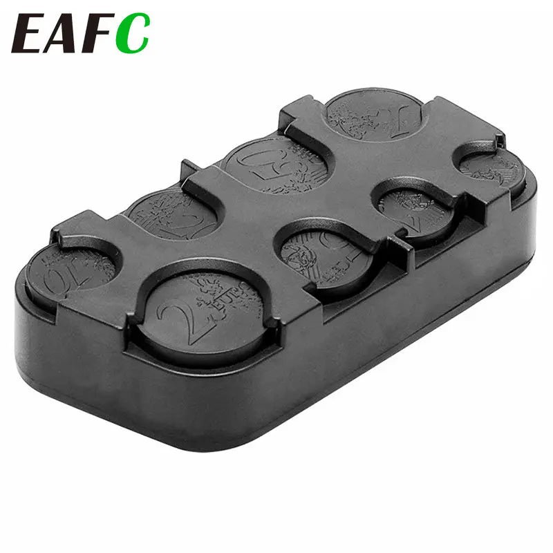 Car Storage Coin Wallet Savings Box for Euro Coin Bank Coin Holder Case Plastic Mini Euro Coin Dispenser Plastic Storage Box