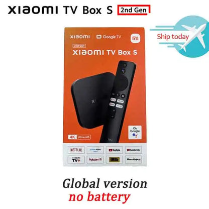 Original Global Version Xiaomi TV Box S 2nd Gen 4K Ultra HD 2G 8G WiFi BT5.2 Google TV Cast Netflix Smart TV Box Media Player