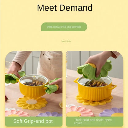 Flower Heat Resistant Silicone Mat Drink Cup Coasters Non-slip Pot Holder Table Placemat Kitchen Accessories Coasters Pads
