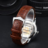 Orient Double Lion Watch Japanese Fully Automatic Mechanical Watch Hollowed Out Business Men's Watch Leather Strap