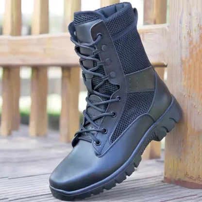 Summer Breathable Tactical boots Mesh Boot Waterproof Soft Shoe Wear-resistant Combat boot anti-skid Outdoor Hiking Walking Boot