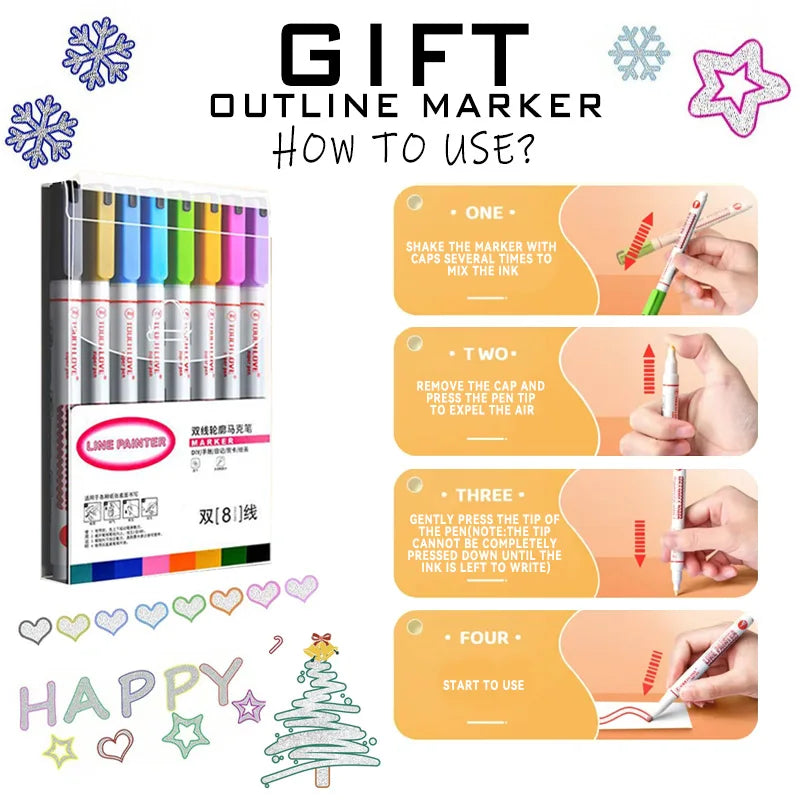 24/36/48/60/80/120/168 Colors Double Tip Permanent Art Marker pens for Drawing Painting Sketching Comics Design School Supplies