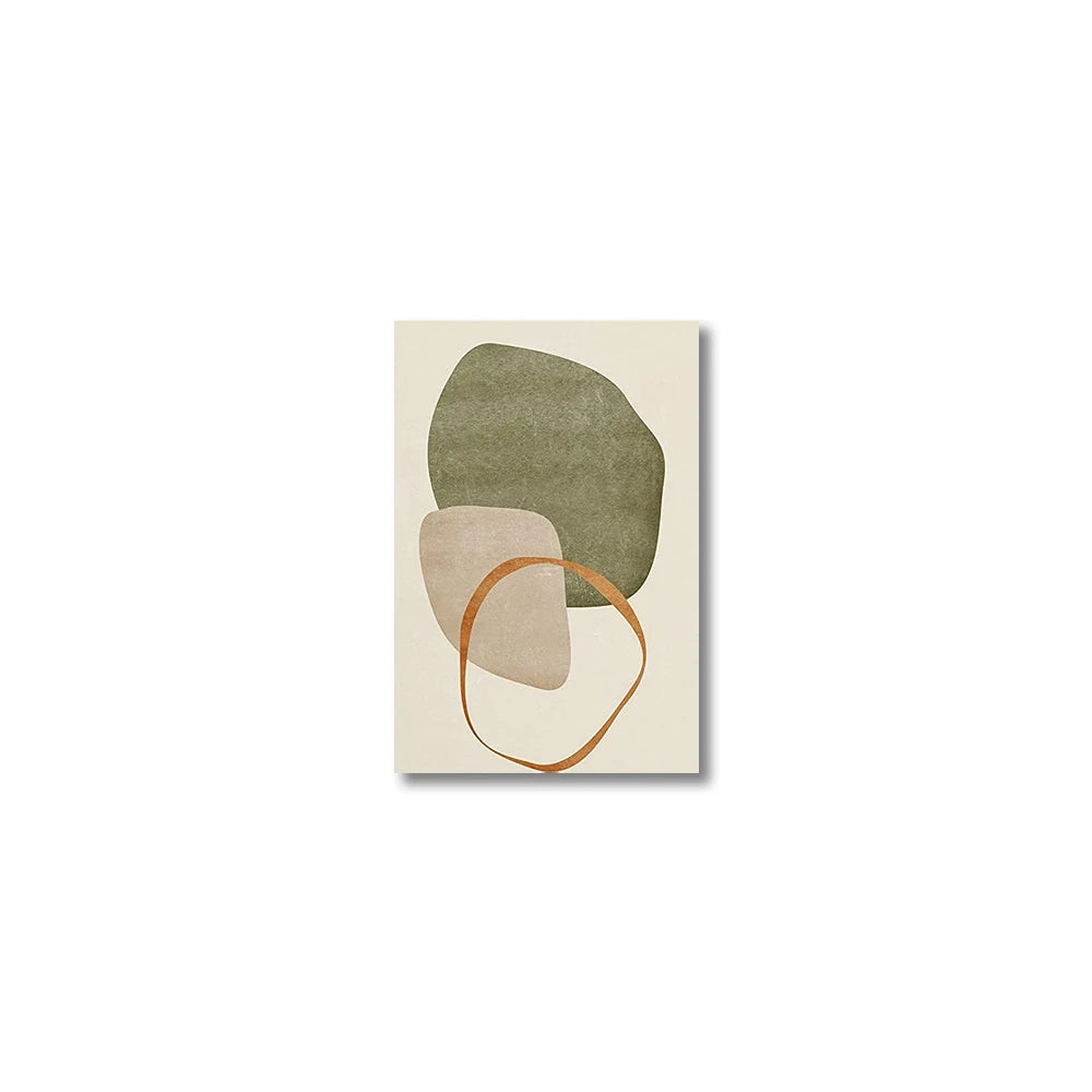 Simple Style Canvas Print Posters Wall Art Painting Set of 3 Tropical Leaves Abstract Shapes Illustrations Modern Art Boho Decor