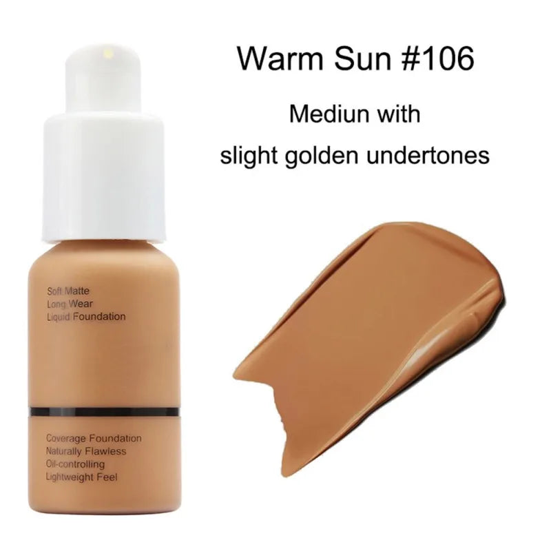 10 cores rosto base líquida natural fosco controle de óleo corretivo maquiagem iluminar o tom da pele suave profissional 8 cores