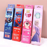 12pcs Disney Spiderman Hb Pencil With Eraser Lotso Elsa Student Stationery Write Draw Pencil Kids School Supplies Wholesale