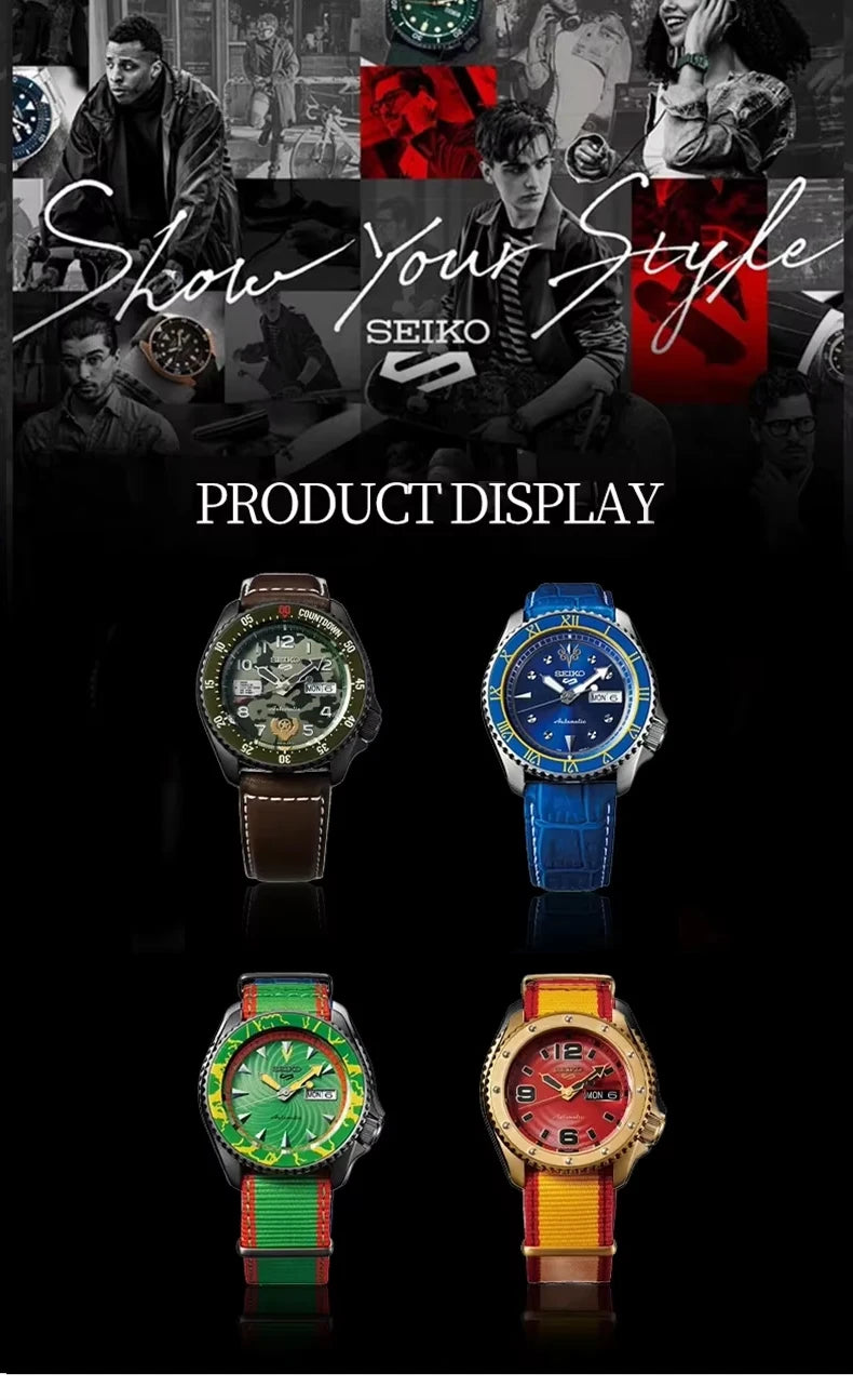 SEIKO 5 Original Sports Automatic Watch Mechanical 10bar Waterproof Luminous Men Watches