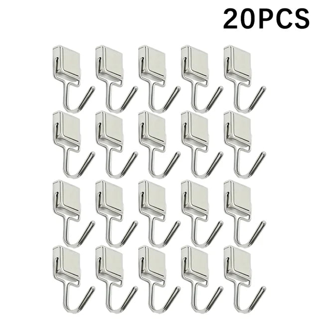 Strong Magnetic Multi-Purpose Storage Hooks, Home Kitchen Bar Key Hooks, Bathroom Hangers, 50Pcs 