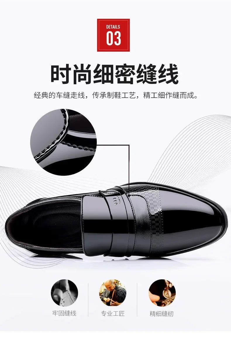 Luxury Men's Leather Shoes Retro Carved Lace-up Brogue Oxford Wedding Men Dress Shoes Male Formal Business Gentleman Office Shoes
