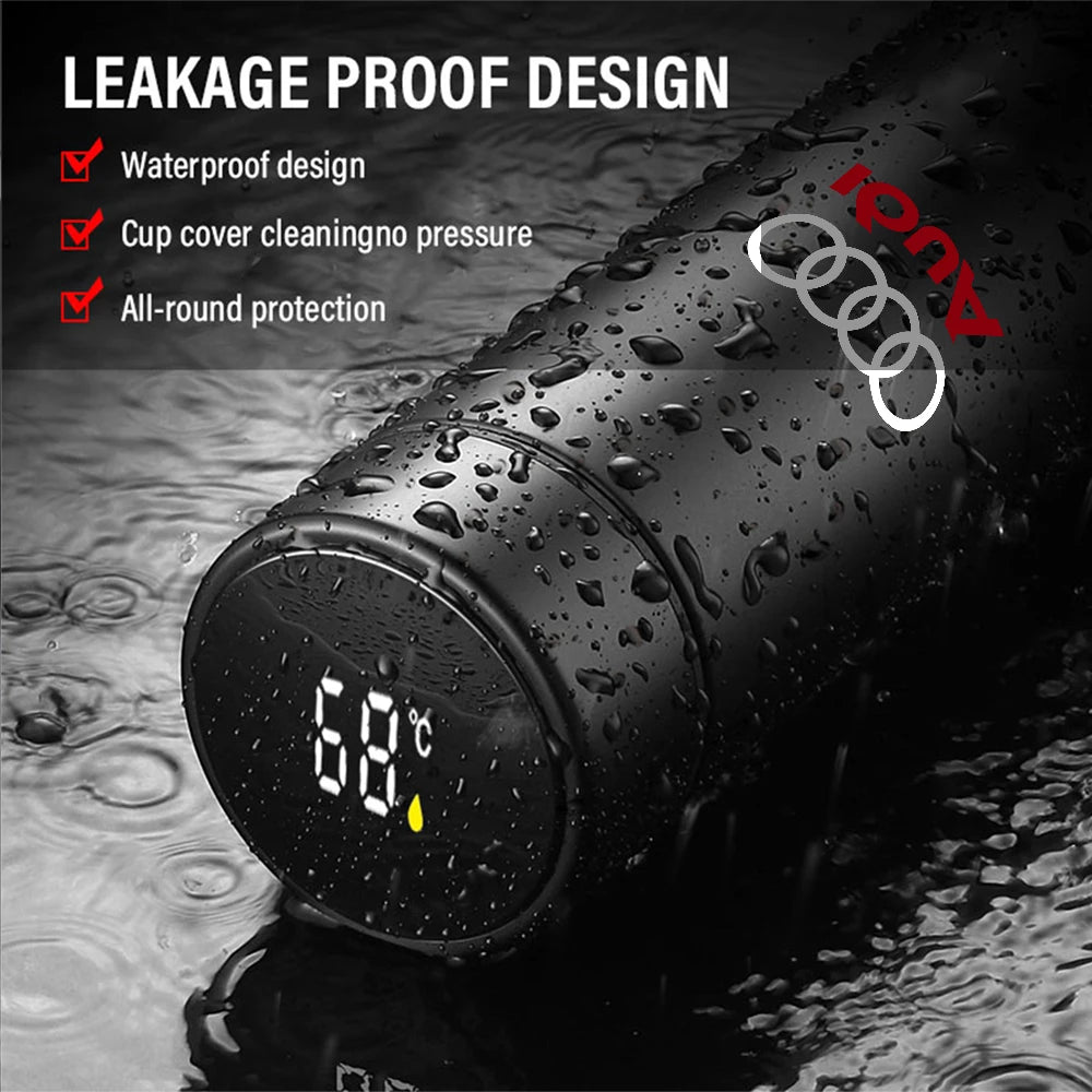 1pc Thermos Bottle Smart Cup With Temperature Display 304 Stainless Steel Vacuum Insulated Intelligent Cup For Audi S Line A1 A2