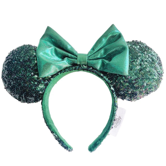 Diadema con orejas de Minnie y lazos grandes de Disney, ideal para disfraz de cosplay, de peluche, para adultos y niños. 