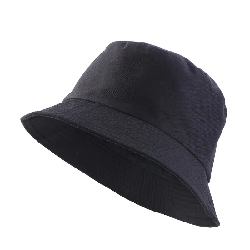 Spring Summer Unisex Solid Color Fisherman Cap Foldable Bucket Hat Outdoor Sunscreen Hat Fashionable Double-Sided Basin Hat