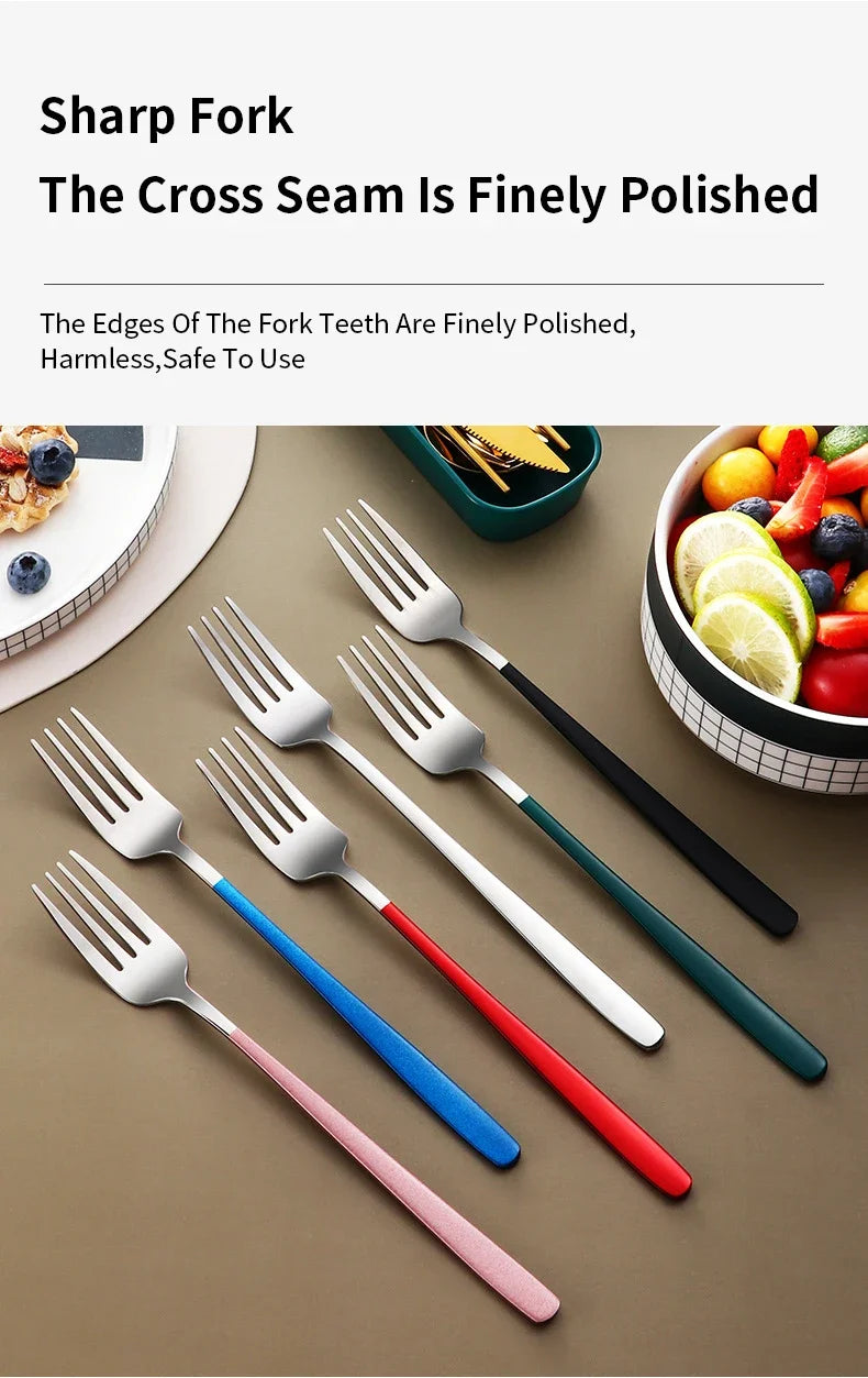 304 Tableware Set Portable Cutlery Set Dinnerware Set High Quality Stainless Steel Knife Fork Spoon Travel Flatware With Box
