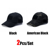 1/2pcs New Men's Camouflage Baseball Cap Breathable Sunscreen Hat Outdoor Sports Hunting Hiking Camping Beach Fishing Sun Hat