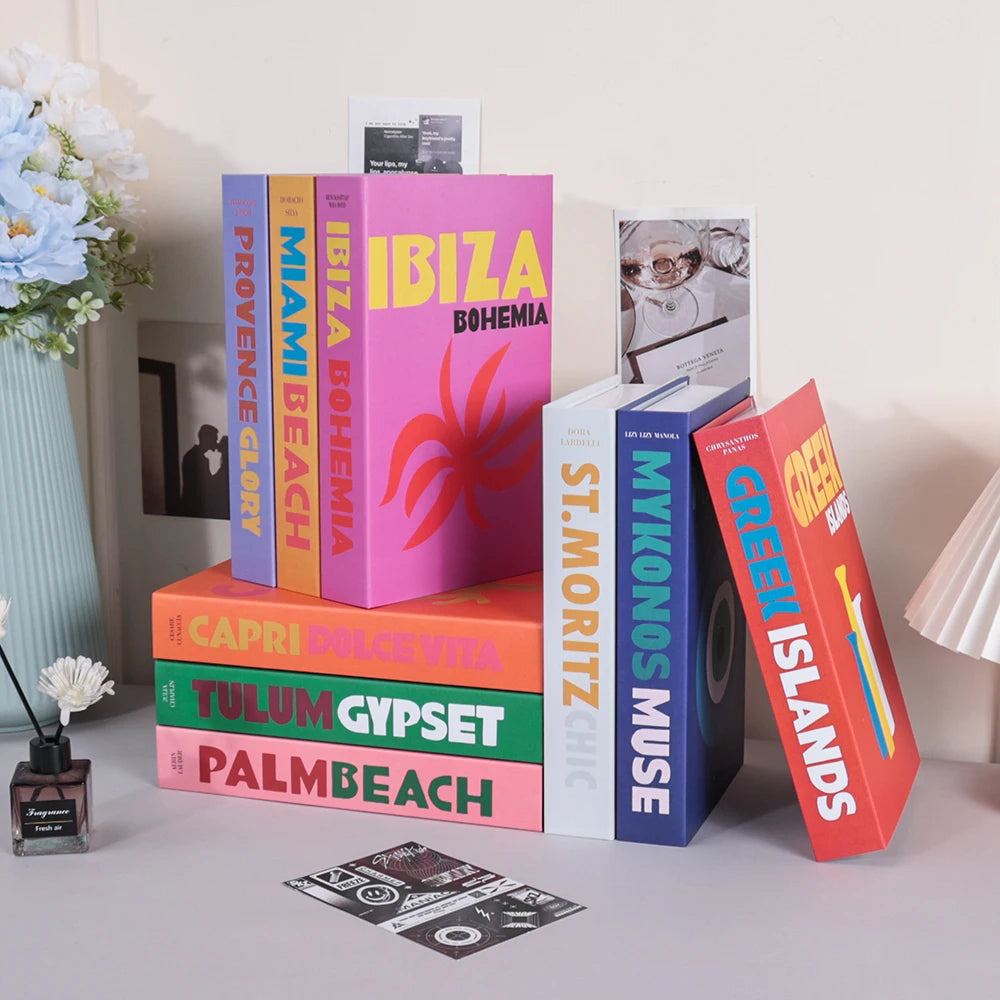 Travel Series Fake Book Decoration Coffee Table Living Room Fashion Fake Book Storage Box Decor Model Room IBIZA CAPRI