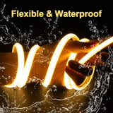 Tira de LED de 220 V con interruptor de encendido/apagado, resistente al agua, flexible, para dormitorio, cocina, jardín, iluminación exterior.