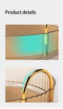 Organizador de maquillaje giratorio para tocador, organizador de 3 niveles para el cuidado de la piel, gran espacio de almacenamiento para encimera de baño, soporte transparente para cosméticos, tocador