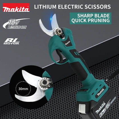Tijeras de podar eléctricas sin escobillas Makita, herramienta de jardinería, tijeras de jardín eléctricas inalámbricas, cortador de ramas para árboles frutales, batería de 18 V