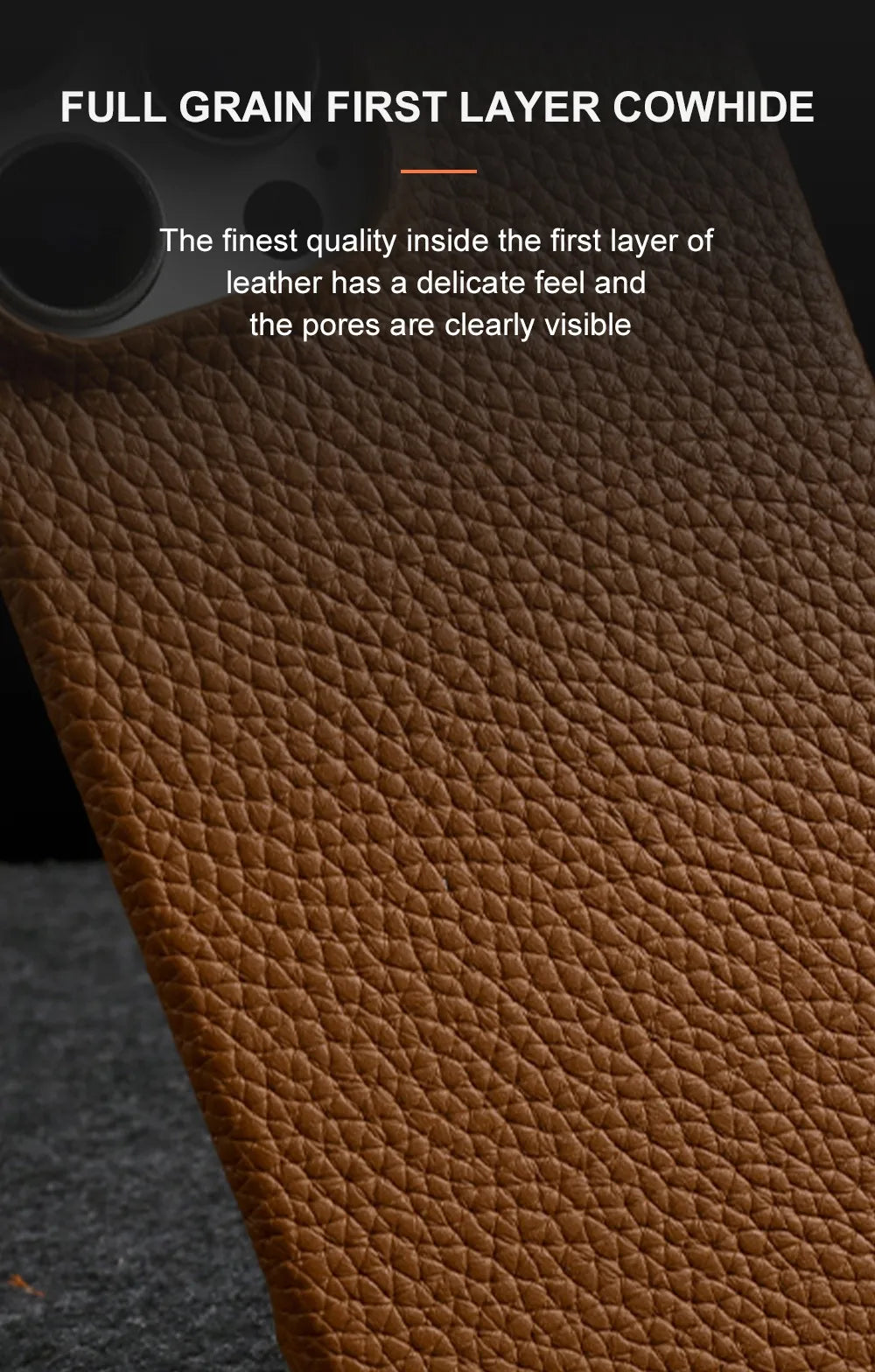 Funda de piel auténtica personalizable con cordón de carga para iPhone 16 Pro Max, 15, 14, 13, 12 y 11, con funda magnética.