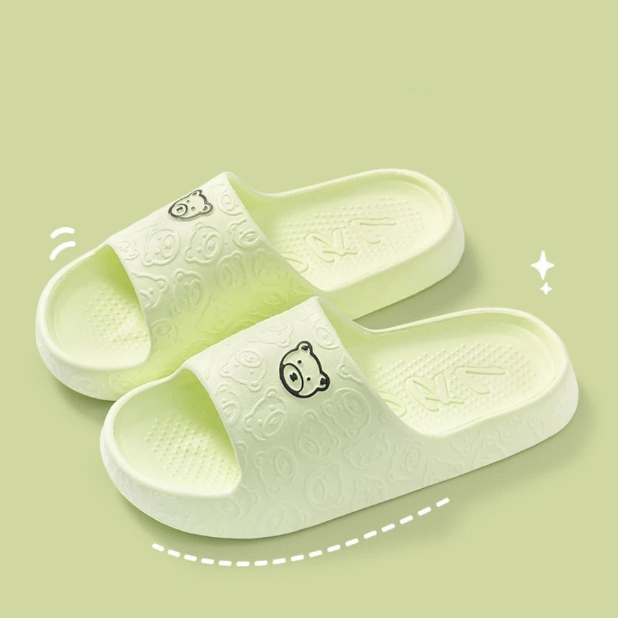 Summer Women Casual Slippers Cute Bear Indoor Soft Sole Outdoor Non-slip Air Cushion Lightness Men Fashion Flat Shoes
